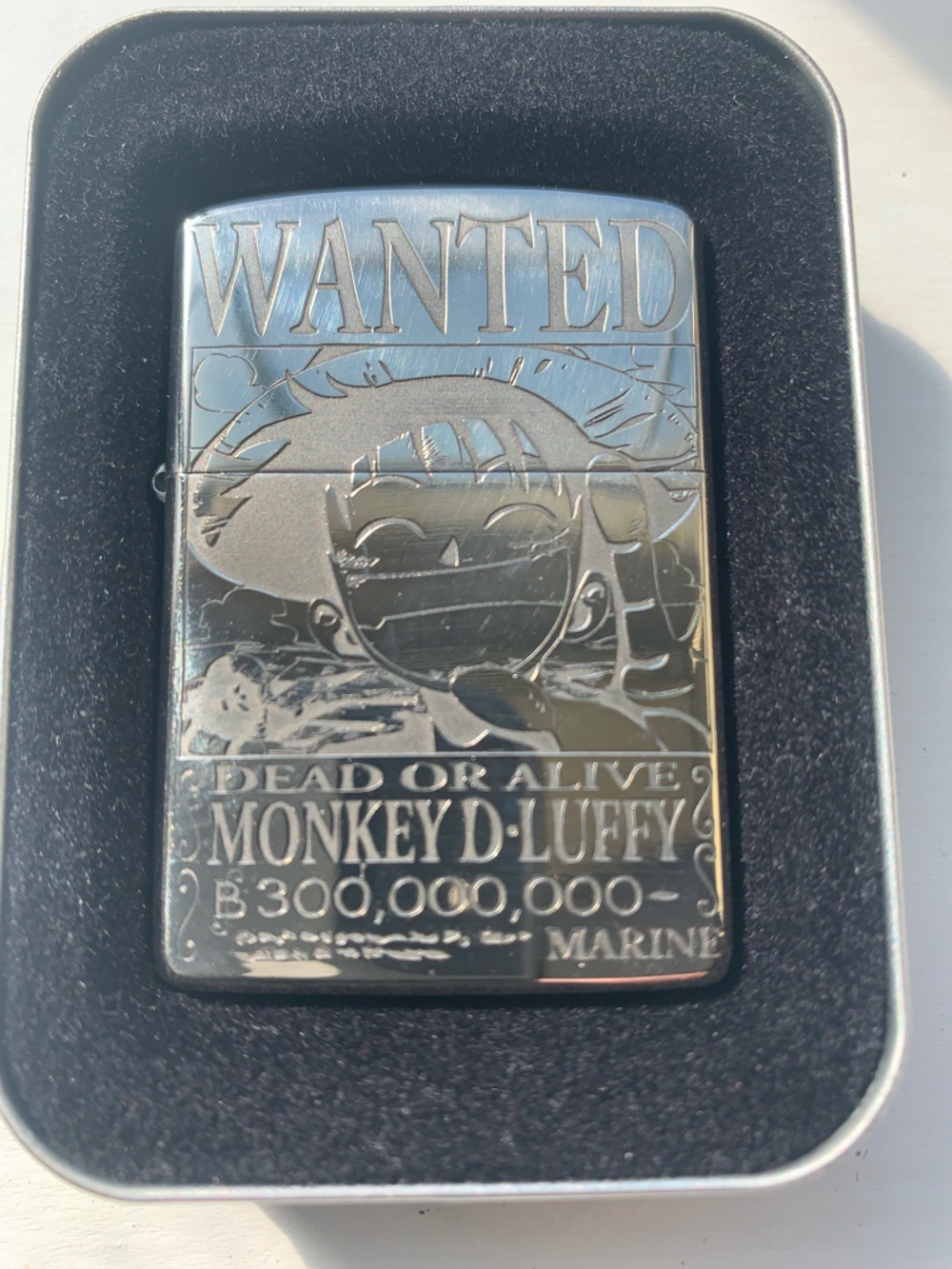 2023 ZIPPO Armor Solid Sterling Silver “ONE PIECE: Monkey D Luffy Wanted Poster”